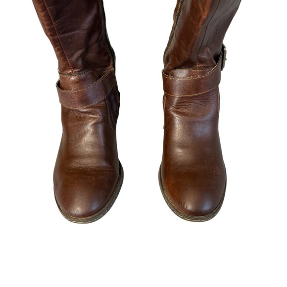 B.O.C Born Concepts Lampard Leather Riding Boots Brown Zip Buckle Size 7.5 #1655 - Picture 3 of 7